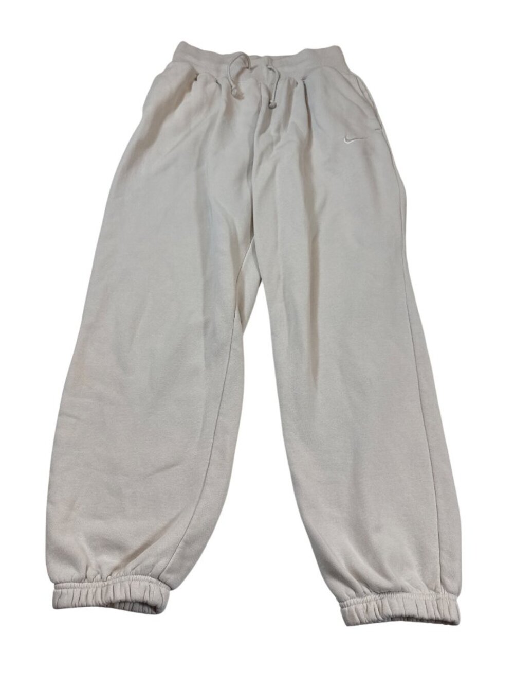 Nike Beige wide-leg Sweatpants Elastic Waist Jogger Pants womens small (AA1181)